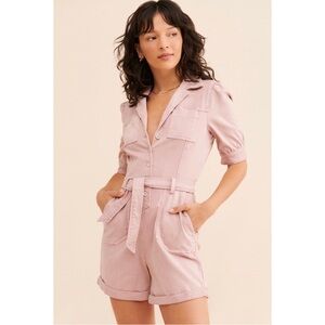 Paige Mayslie Utility Pink Romper Sz 2